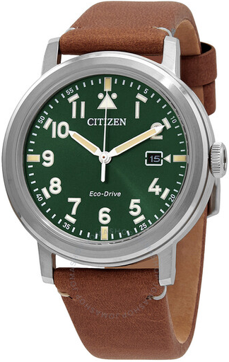 [AW1620-13X] AW1620-13X ساعة سيتزن جلد بني مينا أخضر رجالي