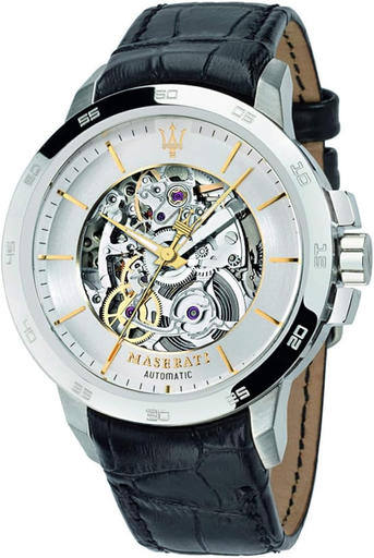 [8821119002] 8821119002 ساعة مزراتي جلد أسود أوتوماتك