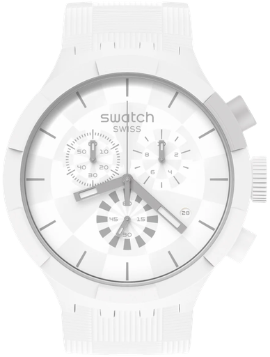 [SB02W400] SB02W400 ساعة سواتش رابر ابيض رجالي