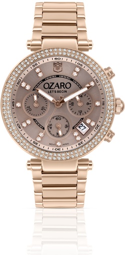 [OZ-14018RR] OZ-14018RR ساعة OZARO حريمي روز جولد
