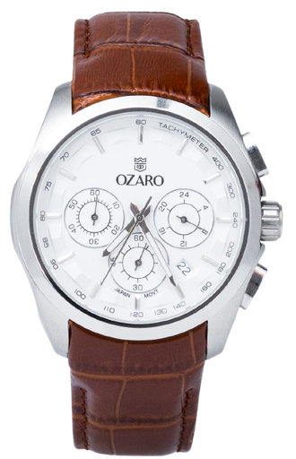 [OZ-14028LWBR] OZ-14028LWBR ساعة اوزارو رجالي مينا ابيض جلد بني