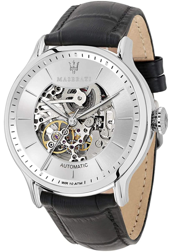 [8821118003] 8821118003 ساعة مزراتي جلد أسود أوتوماتك 