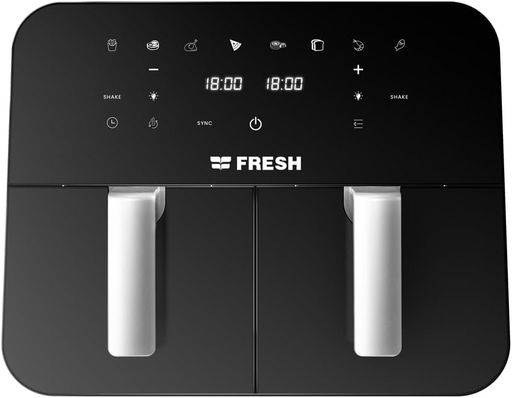 [اير فراير ديجيتال بفرن كهربائي فريش 2 في 1، سعة 9 لتر، 2400 وات، اسود -FAF-D2400B] اير فراير ديجيتال بفرن كهربائي فريش 2 في 1، سعة 9 لتر، 2400 وات، اسود -FAF-D2400B 