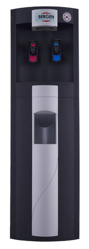 [مبرد مياه بارد و ساخن مزود بحامل اكواب من بيرجن، أسود وفضي - WD2202] مبرد مياه بارد و ساخن مزود بحامل اكواب من بيرجن، أسود وفضي - WD2202 