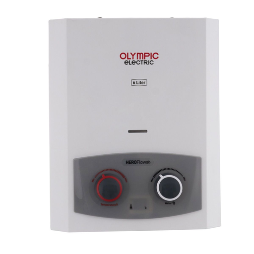 [سخان مياه غاز اوليمبيك اليكتريك هيرو فلو 6 لايت، سعة 6 لتر - ابيض] سخان مياه غاز اوليمبيك اليكتريك هيرو فلو 6 لايت، سعة 6 لتر - ابيض 