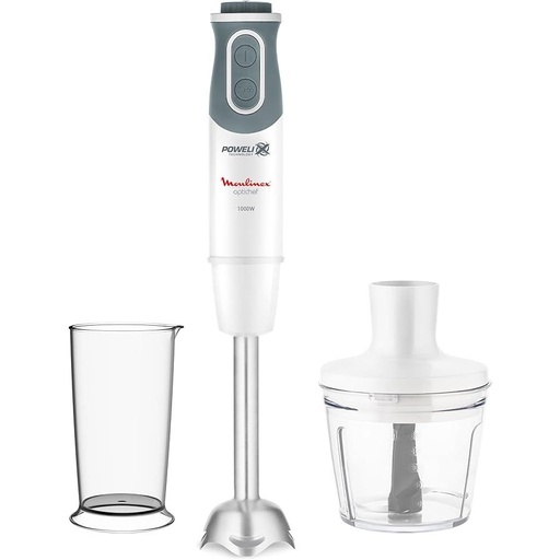 [هاند بلندر مولينكس اوبتي شيف بالملحقات، وعاء سعة 800 مل، بقوة 1000 وات، ابيض - DD6551EG] هاند بلندر مولينكس اوبتي شيف بالملحقات، وعاء سعة 800 مل، بقوة 1000 وات، ابيض - DD6551EG 