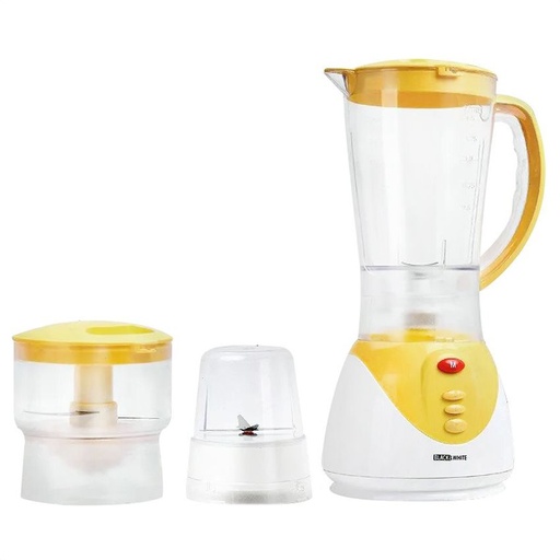 [خلاط بلاك اند وايت بالملحقات، 1.5 لتر، 400 وات، ابيض واصفر - BL-5000] خلاط بلاك اند وايت بالملحقات، 1.5 لتر، 400 وات، ابيض واصفر - BL-5000 