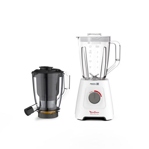 [خلاط مولينكس كهرباء مع عصارة، 600 وات، ابيض - LM42Q127] خلاط مولينكس كهرباء مع عصارة، 600 وات، ابيض - LM42Q127 