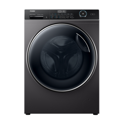 [غسالة ملابس هاير، 9 كجم، تحميل امامي، بموتور انفرتر، فضي غامق - HW90-B14959S8TU1] غسالة ملابس هاير، 9 كجم، تحميل امامي، بموتور انفرتر، فضي غامق - HW90-B14959S8TU1 