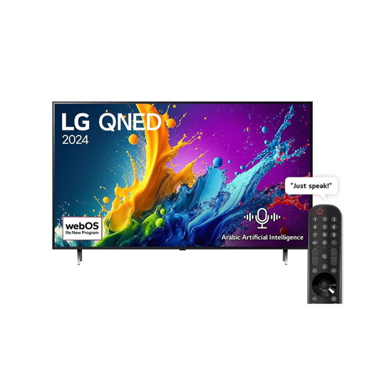 [شاشة تلفزيون ال جي 86 بوصة سمارت QNED، بدقة 4K UHD، بريسيفر داخلي - 86QNED80T6B] شاشة تلفزيون ال جي 86 بوصة سمارت QNED، بدقة 4K UHD، بريسيفر داخلي - 86QNED80T6B 