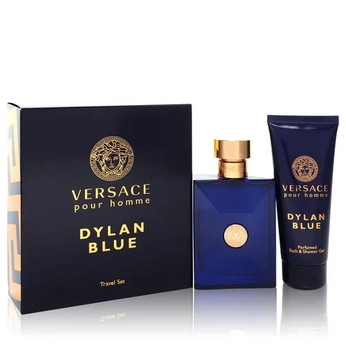 [Versace Pour Homme Dylan Blue Eau de Toilette product, likely part of a gift set. ] Versace Pour Homme Dylan Blue Eau de Toilette product, likely part of a gift set. 