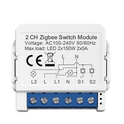 [MINI SWITCH 2 GANG (MINI RELAY) (Zigbee)] MINI SWITCH 2 GANG (MINI RELAY) (Zigbee)